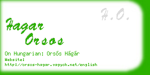 hagar orsos business card